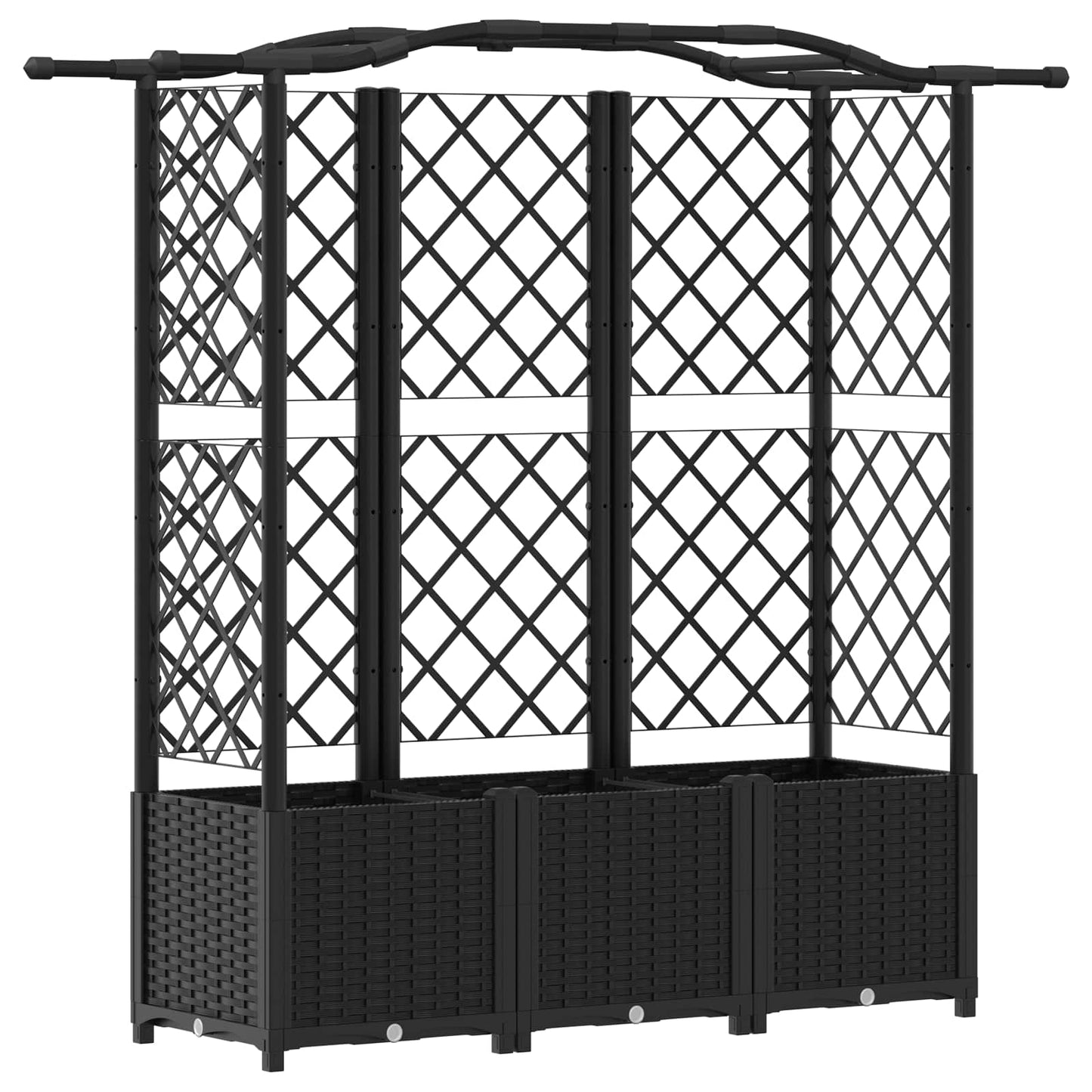 Letto Rialzato con Griglia e Tetto Nero 163 x 40 x 141 cm PP | homemem39