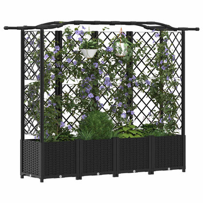 Letto Rialzato con Griglia e Tetto Nero 204 x 40 x 141 cm PP | homemem39