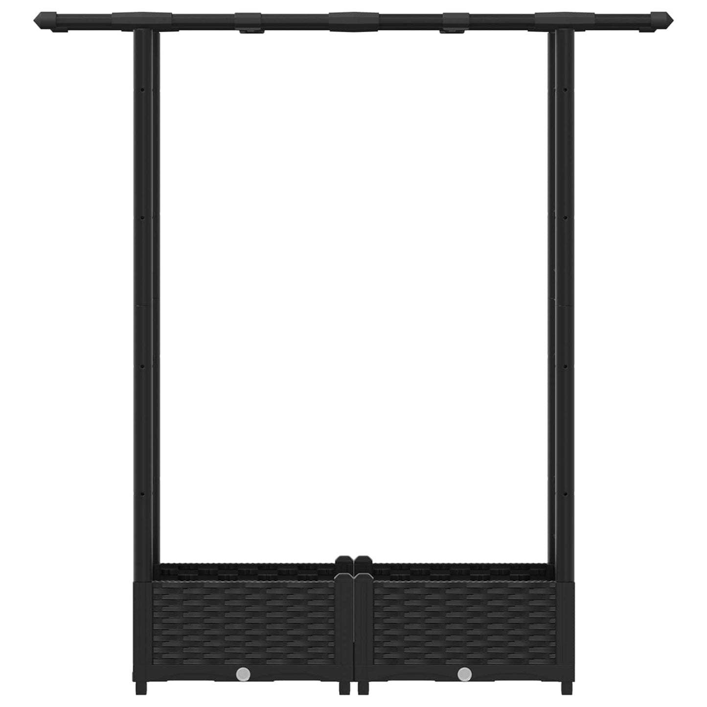 Letto Rialzato con Griglia e Tetto Nero 122,5 x 40 x 123 cm PP | homemem39
