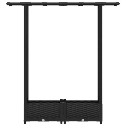Letto Rialzato con Griglia e Tetto Nero 122,5 x 40 x 123 cm PP | homemem39