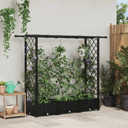 Letto Rialzato con Griglia e Tetto Nero 164 x 40 x 123 cm PP | homemem39
