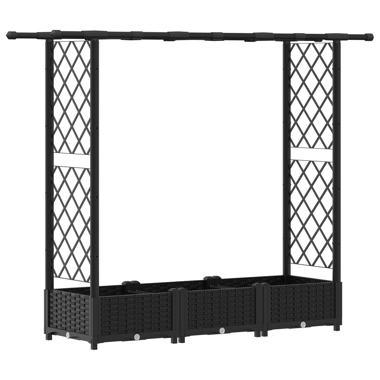 Letto Rialzato con Griglia e Tetto Nero 164 x 40 x 123 cm PP | homemem39