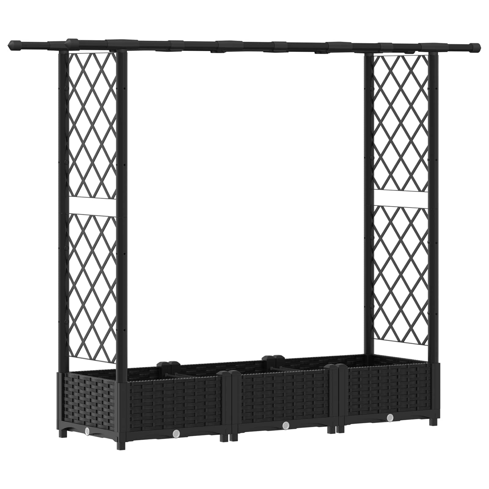Letto Rialzato con Griglia e Tetto Nero 164 x 40 x 123 cm PP | homemem39