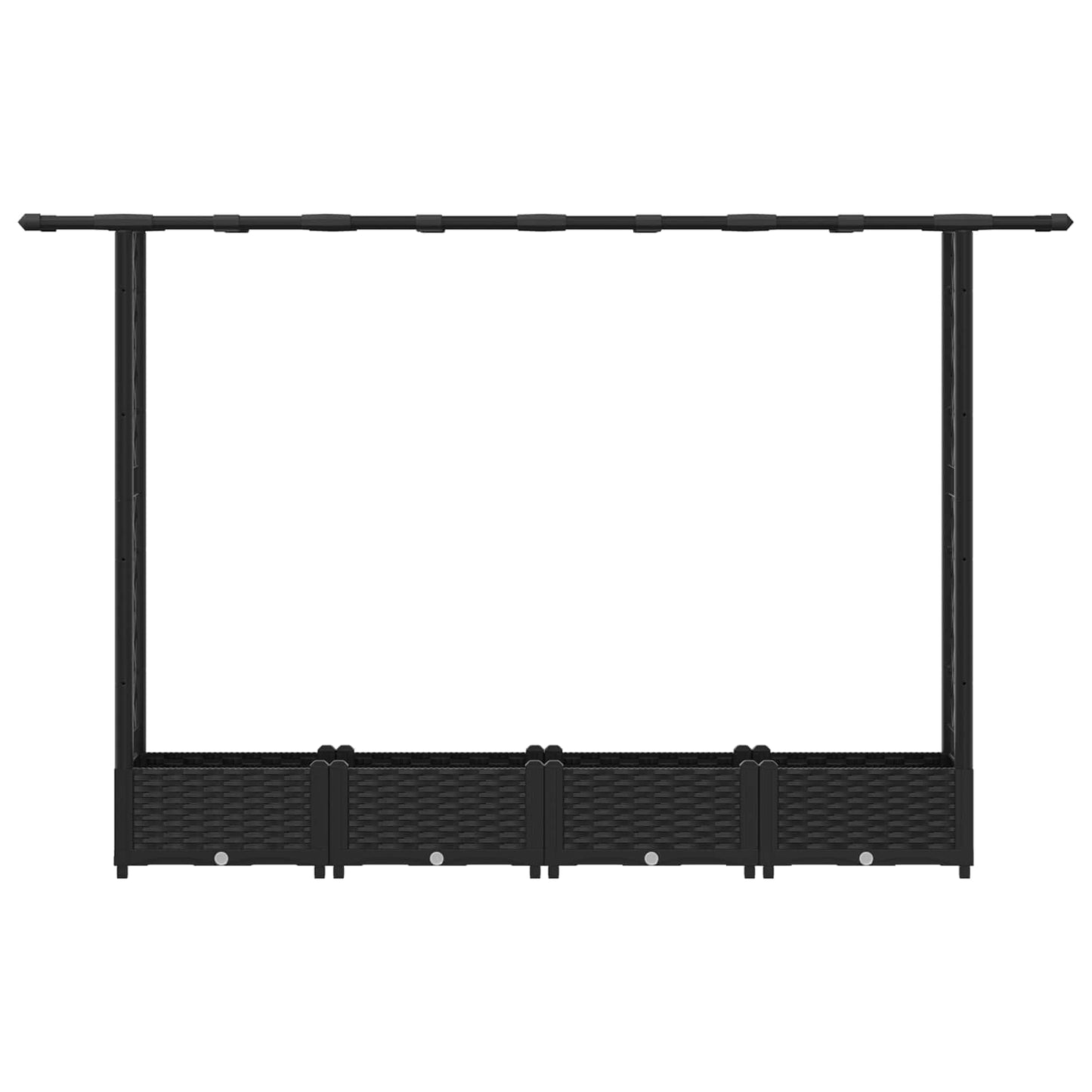 Letto Rialzato con Griglia e Tetto Nero 203 x 40 x 123 cm PP | homemem39