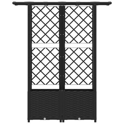 Letto Rialzato con Griglia e Tetto Nero 124,5 x 40 x 138 cm PP | homemem39