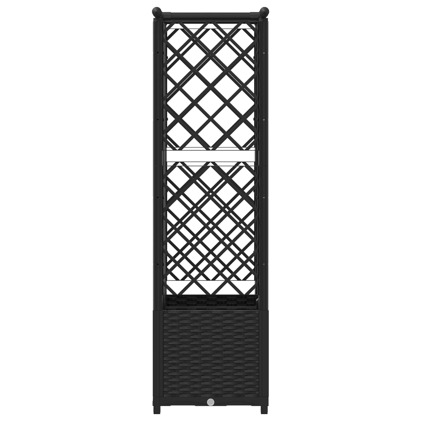 Letto Rialzato con Griglia e Tetto Nero 124,5 x 40 x 138 cm PP | homemem39