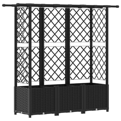 Letto Rialzato con Griglia e Tetto Nero 162,5 x 40 x 138 cm PP | homemem39