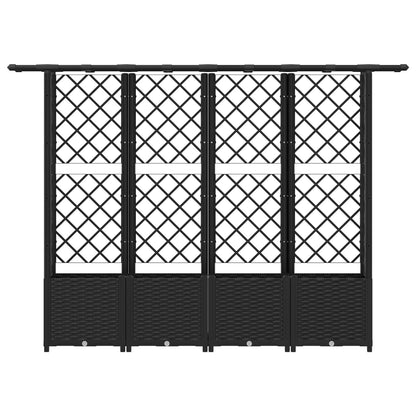 Letto Rialzato con Griglia e Tetto Nero 203 x 40 x 138 cm PP | homemem39