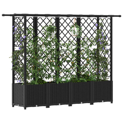Letto Rialzato con Griglia e Tetto Nero 203 x 40 x 138 cm PP | homemem39