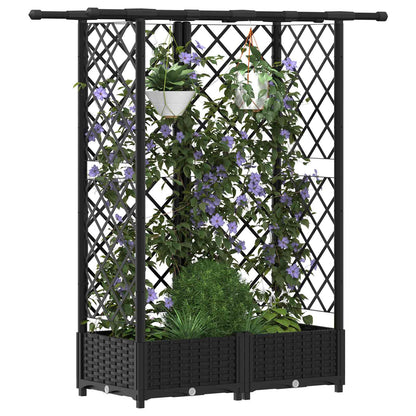 Letto Rialzato con Griglia e Tetto Nero 124 x 40 x 123 cm PP | homemem39