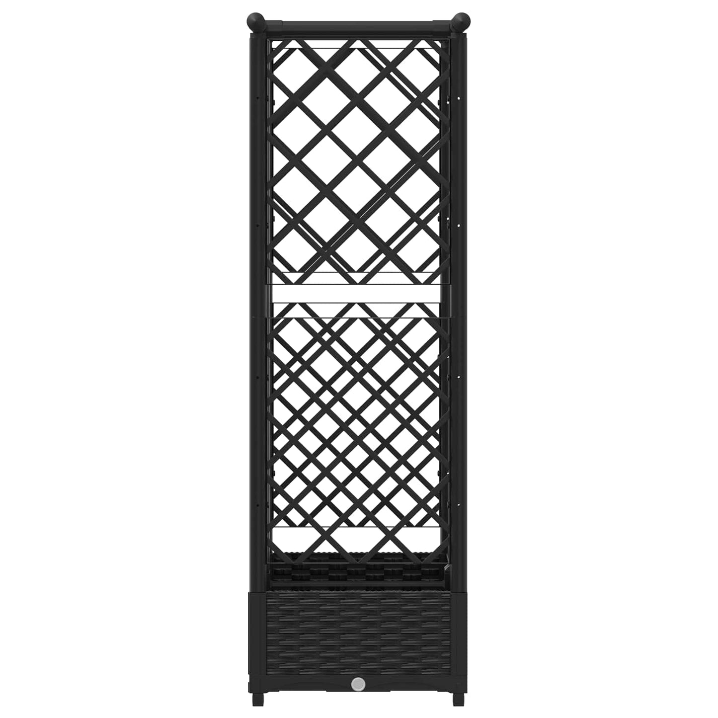 Letto Rialzato con Griglia e Tetto Nero 124 x 40 x 123 cm PP | homemem39
