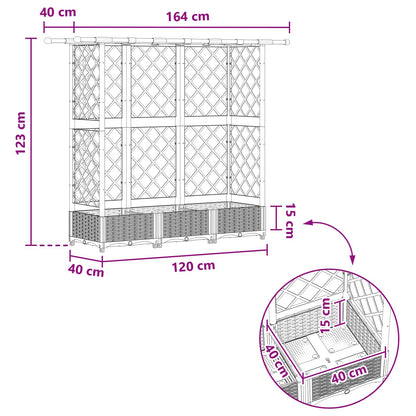 Letto Rialzato con Griglia e Tetto Nero 164 x 40 x 123 cm PP | homemem39
