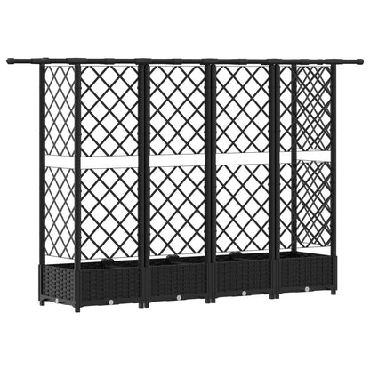 Letto Rialzato con Griglia e Tetto Nero 202,5 x 40 x 123 cm PP | homemem39