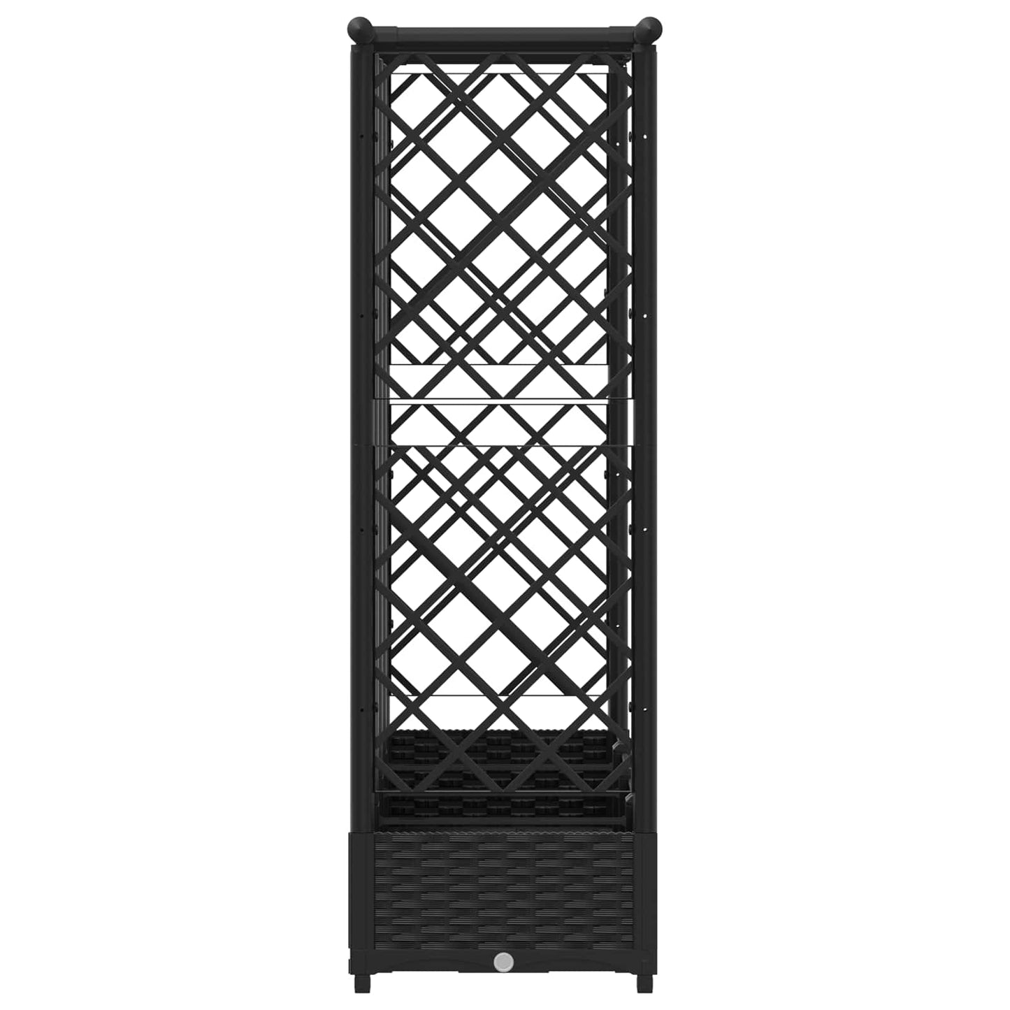 Letto Rialzato con Griglia e Tetto Nero 202,5 x 40 x 123 cm PP | homemem39