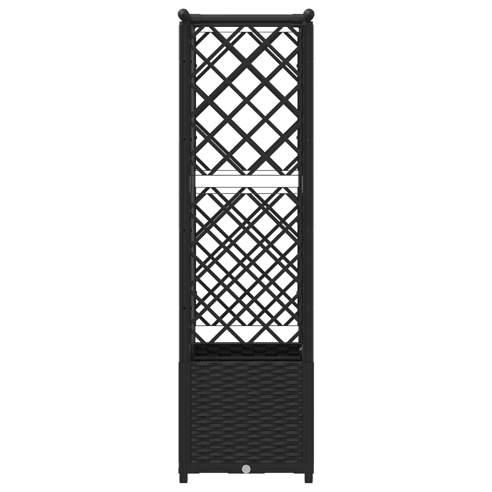 Letto Rialzato con Griglia e Tetto Nero 124 x 40 x 138 cm PP | homemem39