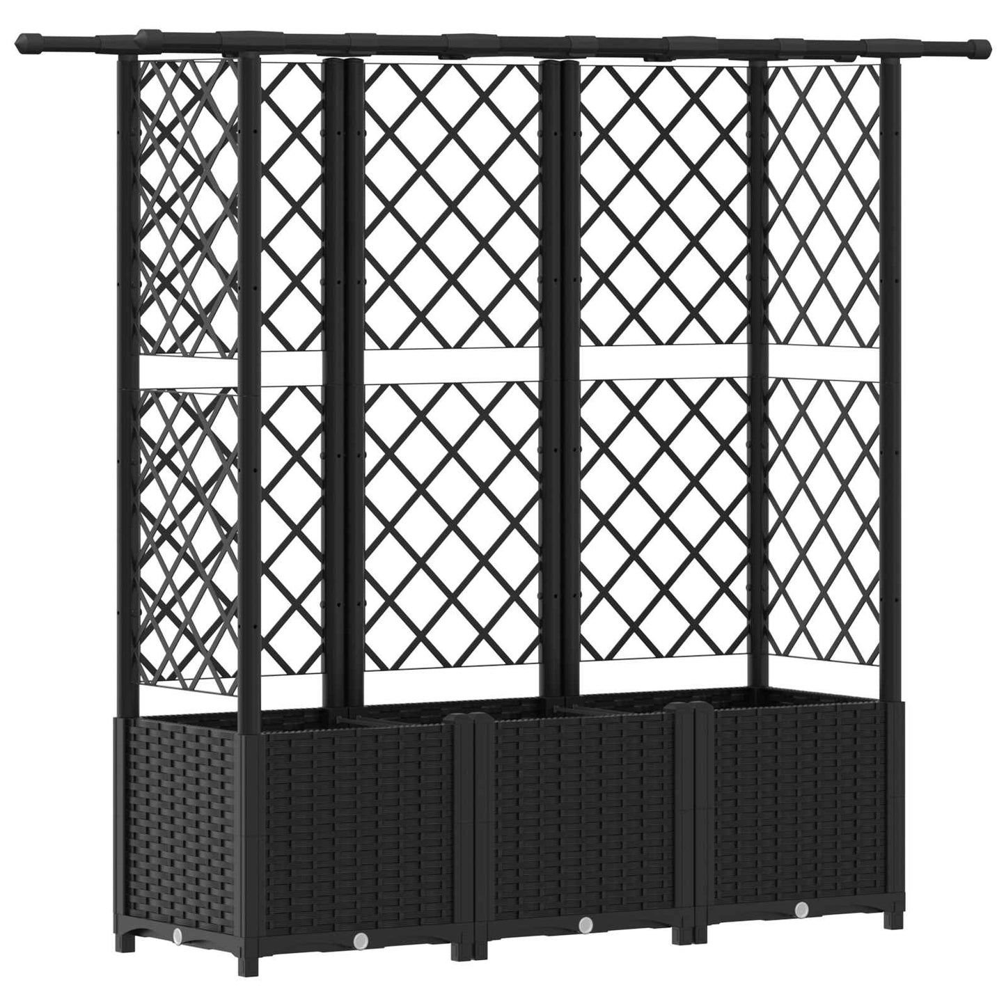 Letto Rialzato con Griglia e Tetto Nero 163,5 x 40 x 138 cm PP | homemem39