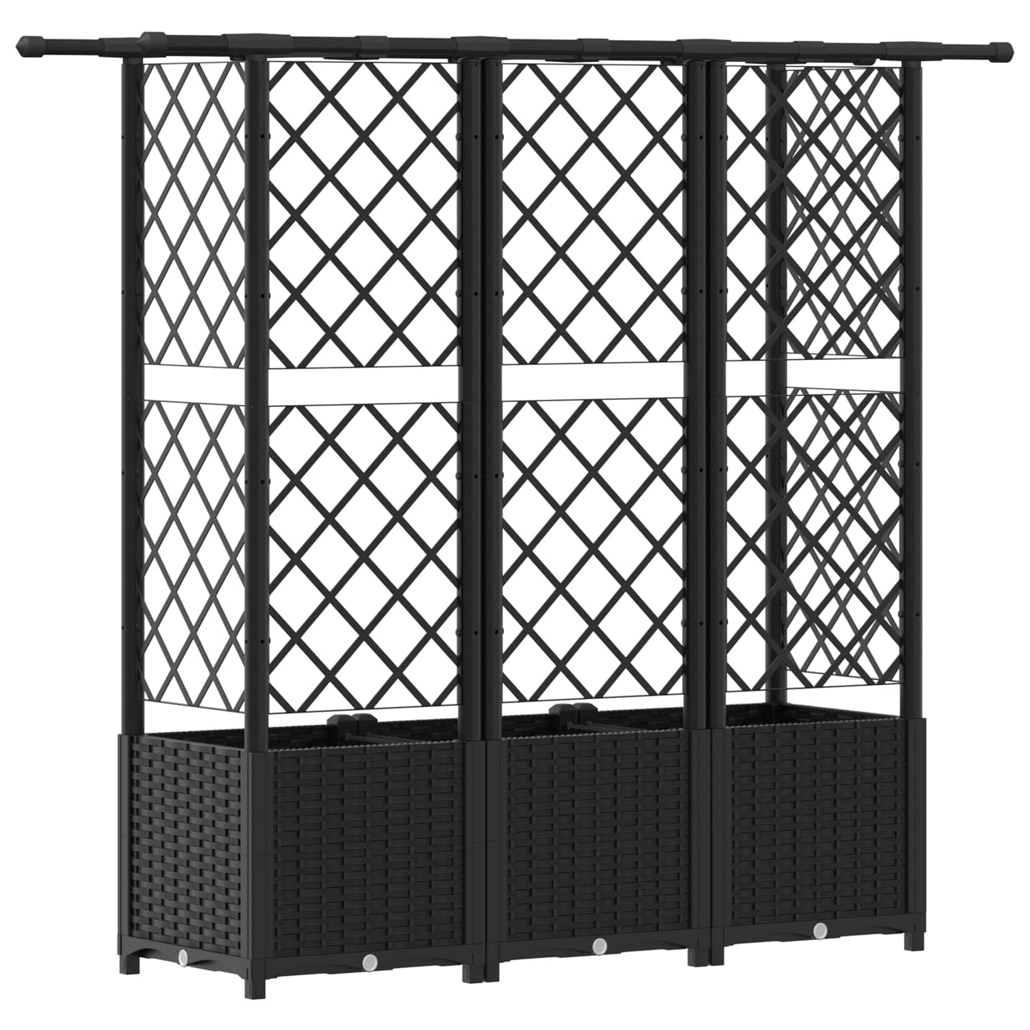 Letto Rialzato con Griglia e Tetto Nero 163,5 x 40 x 138 cm PP | homemem39