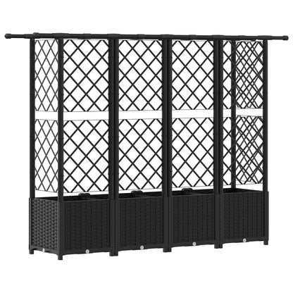 Letto Rialzato con Griglia e Tetto Nero 202 x 40 x 138 cm PP | homemem39