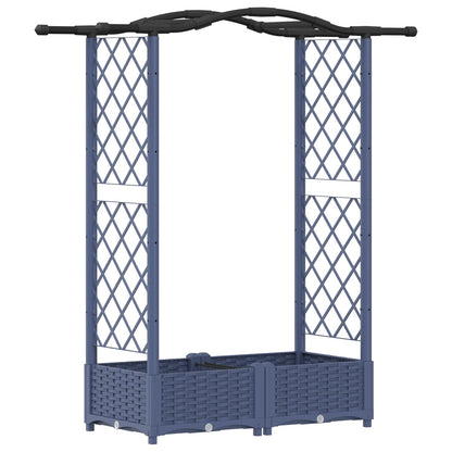 Letto Rialzato con Griglia e Tetto Grigio 124 x 40 x 125 cm PP | homemem39