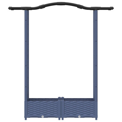 Letto Rialzato con Griglia e Tetto Grigio 124 x 40 x 125 cm PP | homemem39