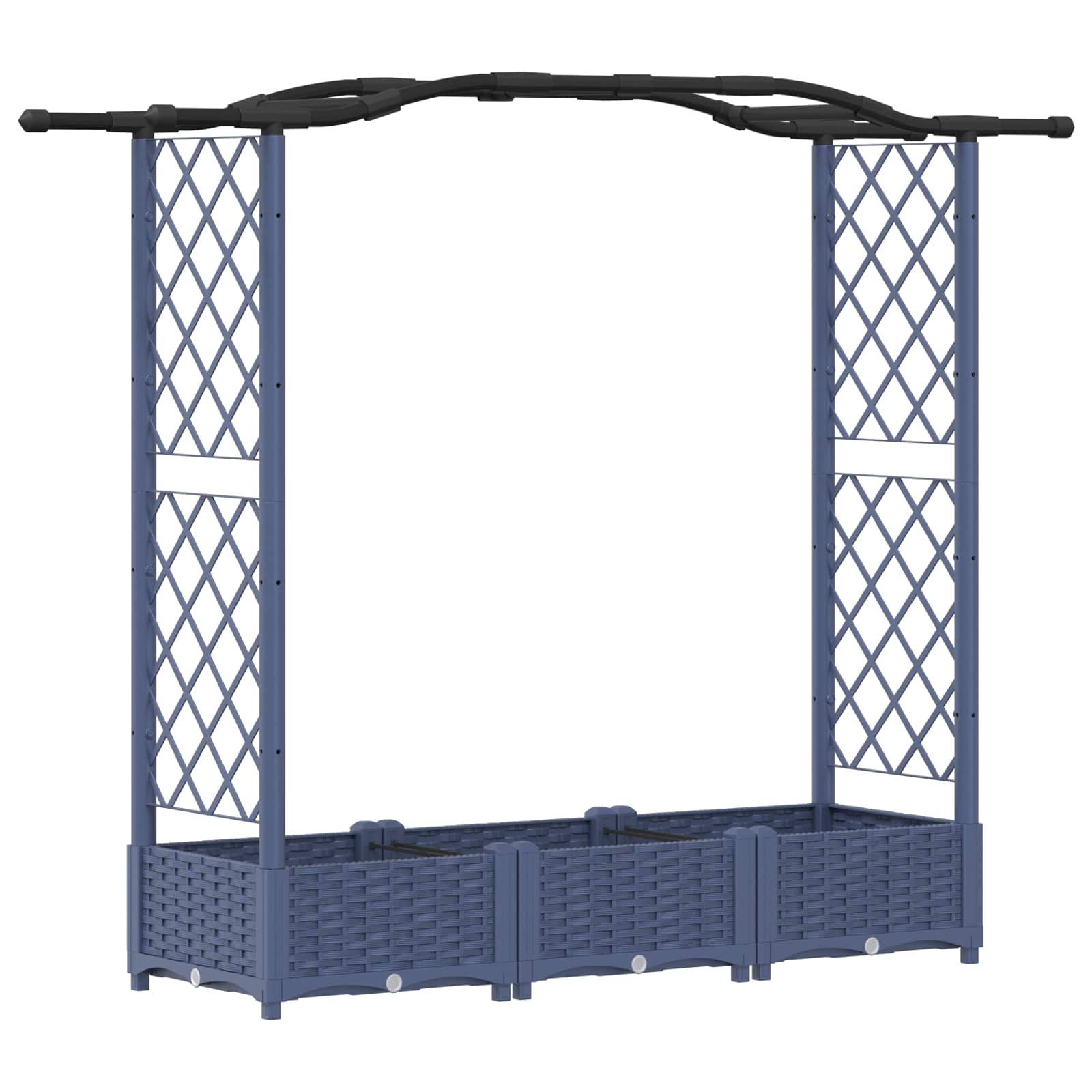Letto Rialzato con Griglia e Tetto Grigio 169 x 40 x 125 cm PP | homemem39
