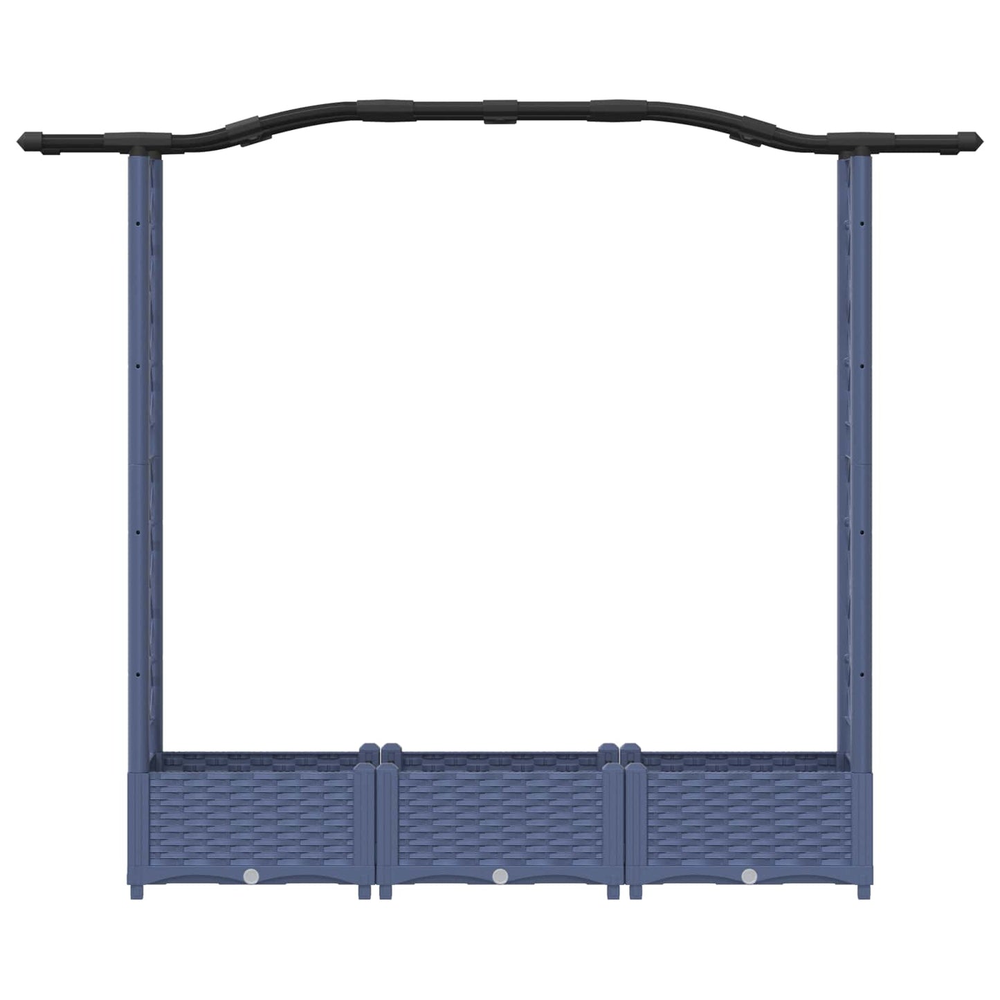 Letto Rialzato con Griglia e Tetto Grigio 169 x 40 x 125 cm PP | homemem39