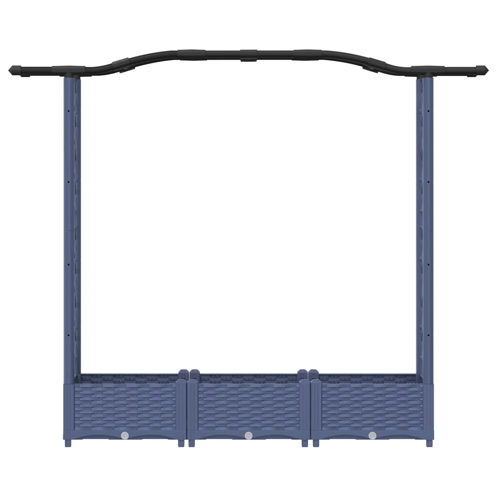 Letto Rialzato con Griglia e Tetto Grigio 169 x 40 x 125 cm PP | homemem39