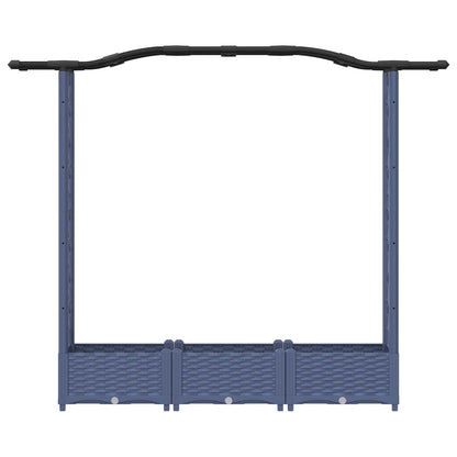 Letto Rialzato con Griglia e Tetto Grigio 169 x 40 x 125 cm PP | homemem39