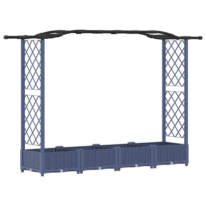 Letto Rialzato con Griglia e Tetto Grigio 207 x 40 x 126 cm PP | homemem39