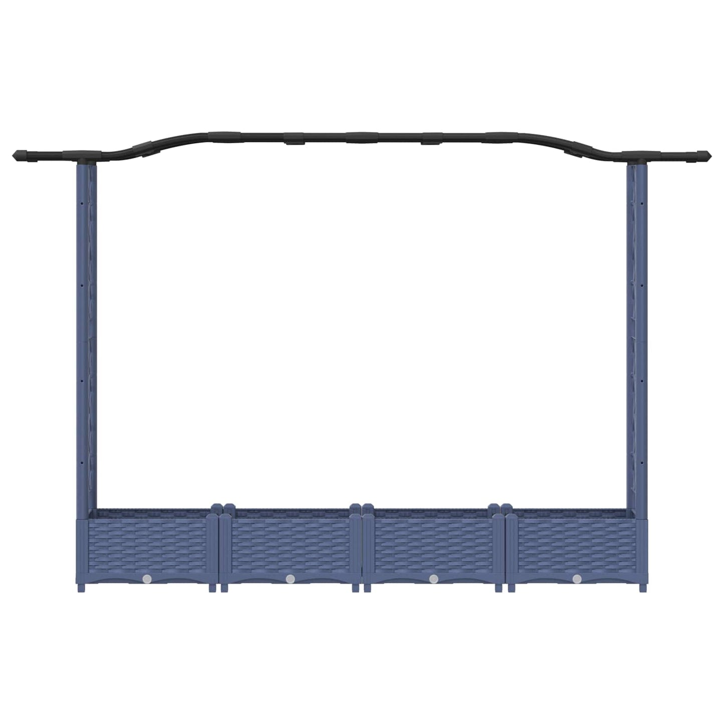 Letto Rialzato con Griglia e Tetto Grigio 207 x 40 x 126 cm PP | homemem39