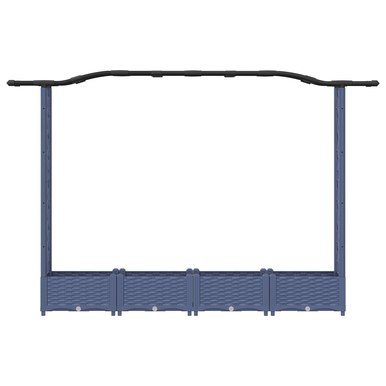 Letto Rialzato con Griglia e Tetto Grigio 207 x 40 x 126 cm PP | homemem39