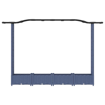 Letto Rialzato con Griglia e Tetto Grigio 207 x 40 x 126 cm PP | homemem39