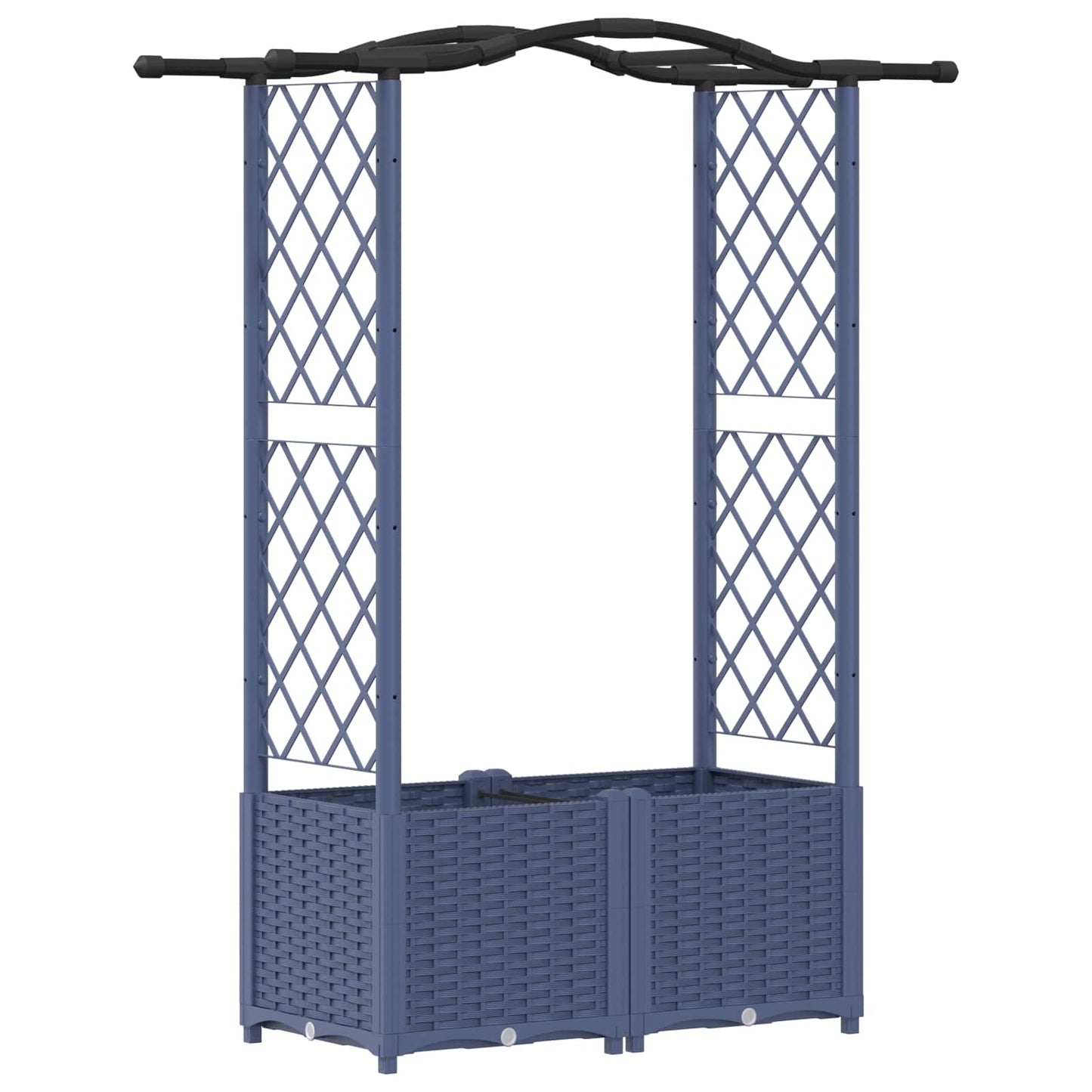 Letto Rialzato con Griglia e Tetto Grigio 125 x 40 x 138 cm PP | homemem39
