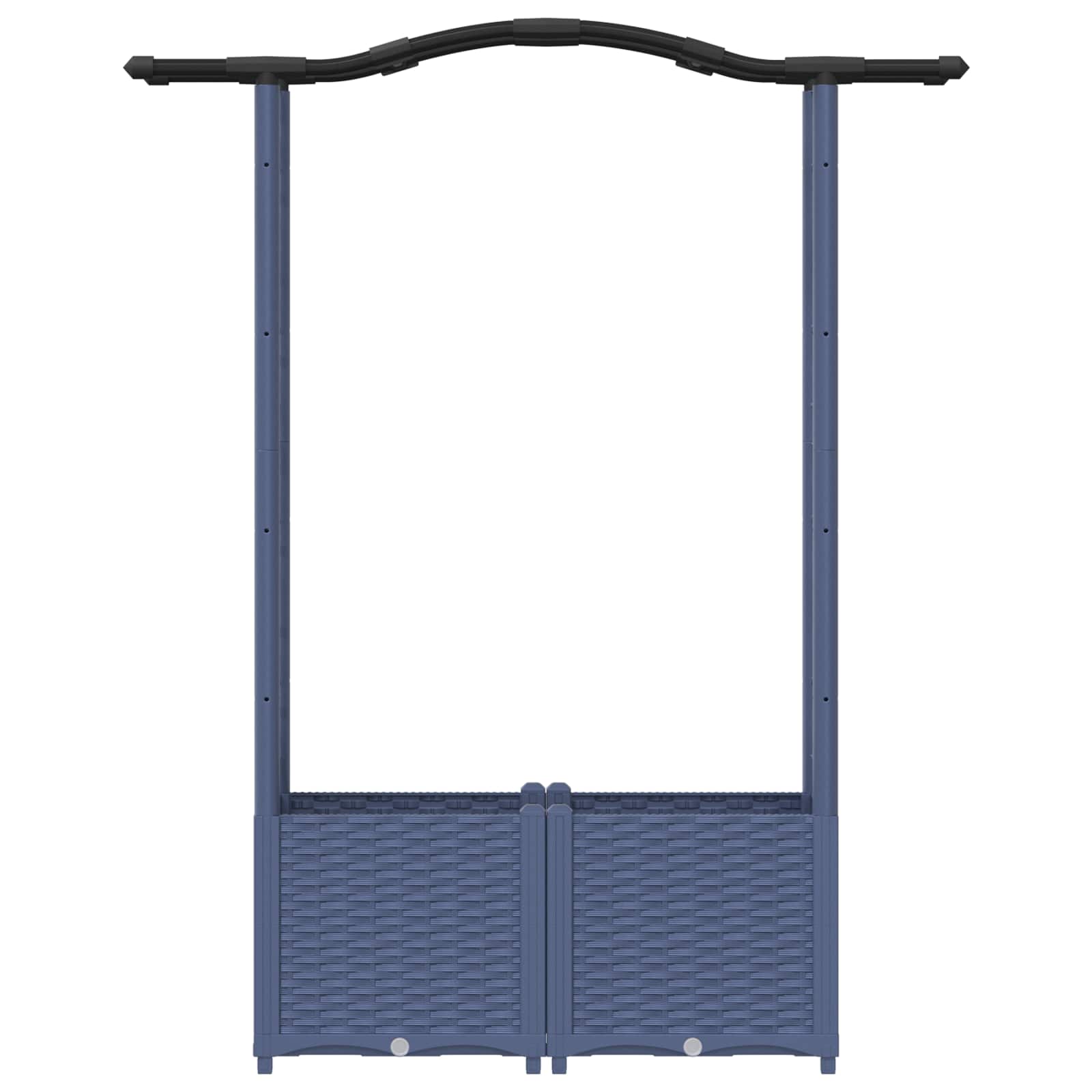 Letto Rialzato con Griglia e Tetto Grigio 125 x 40 x 138 cm PP | homemem39