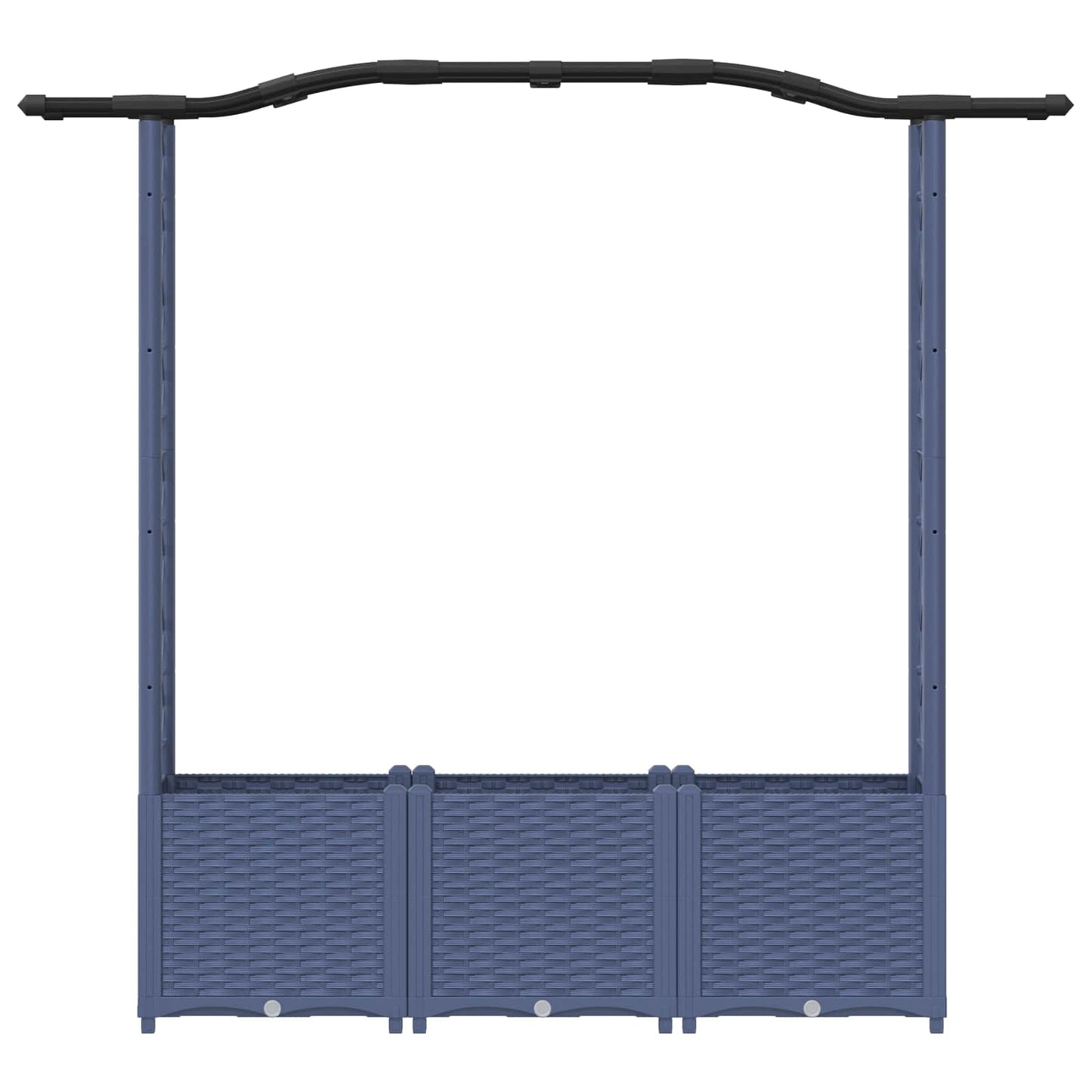 Letto Rialzato con Griglia e Tetto Grigio 164 x 40 x 142 cm PP | homemem39