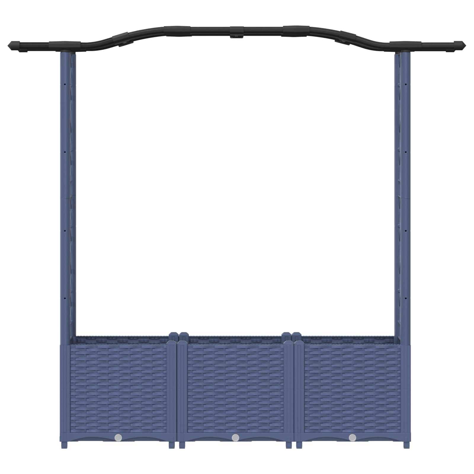 Letto Rialzato con Griglia e Tetto Grigio 164 x 40 x 142 cm PP | homemem39
