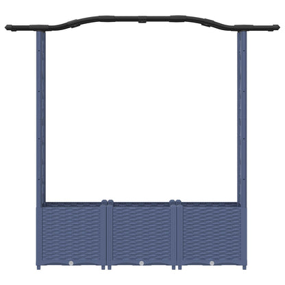 Letto Rialzato con Griglia e Tetto Grigio 164 x 40 x 142 cm PP | homemem39