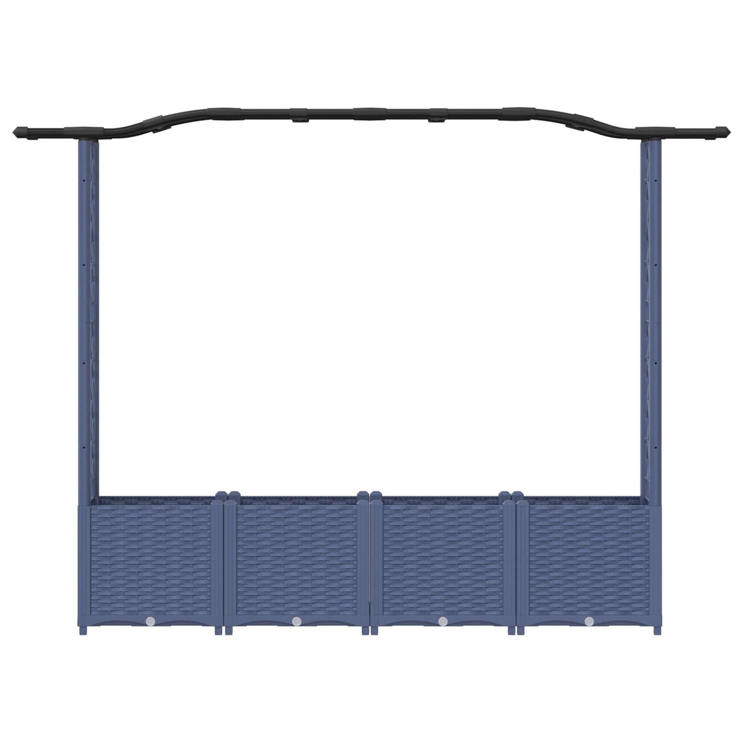 Letto Rialzato con Griglia e Tetto Grigio 204 x 40 x 141 cm PP | homemem39