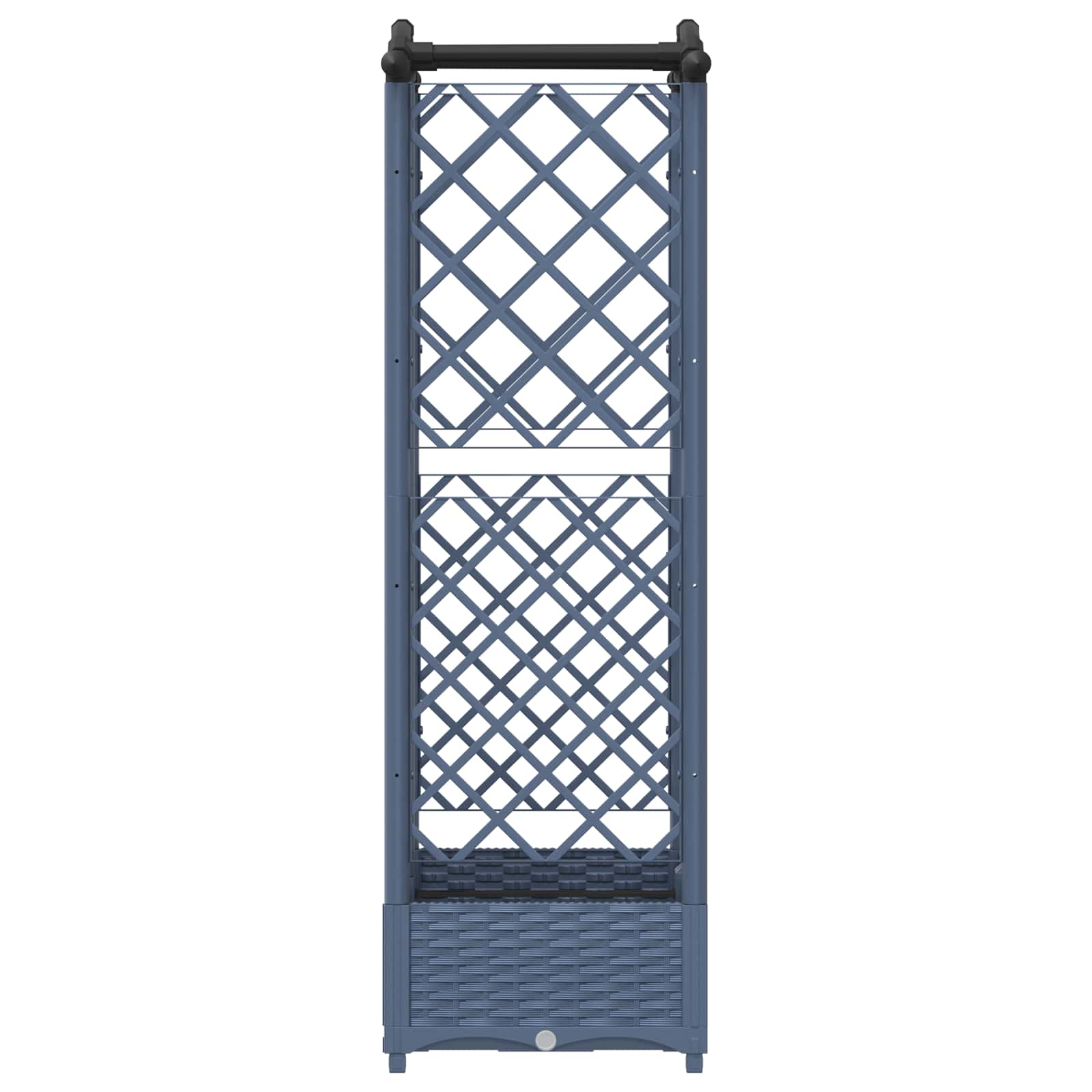 Letto Rialzato con Griglia e Tetto Grigio 124 x 40 x 126 cm PP | homemem39
