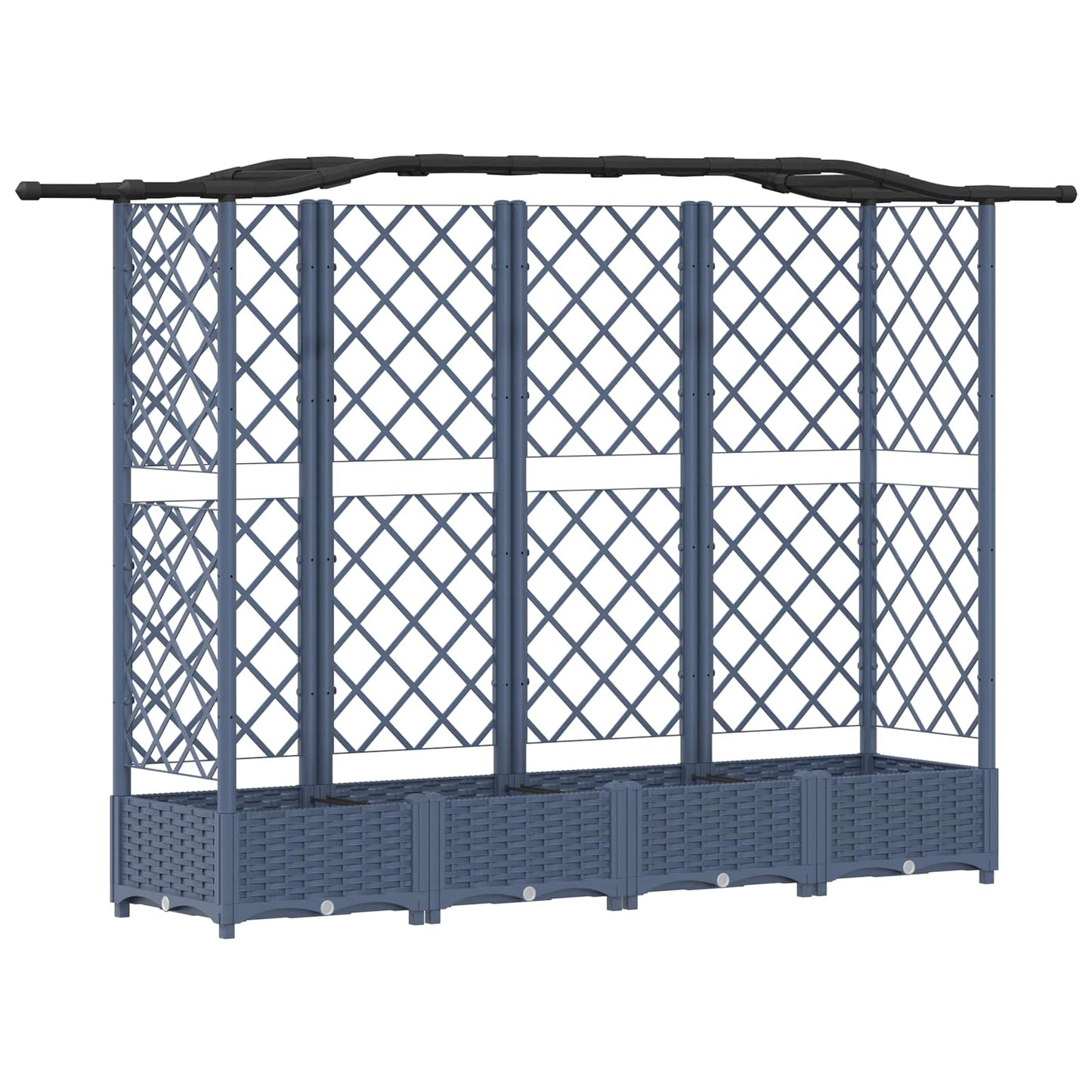 Letto Rialzato con Griglia e Tetto Grigio 203,5 x 40 x 125 cm | homemem39