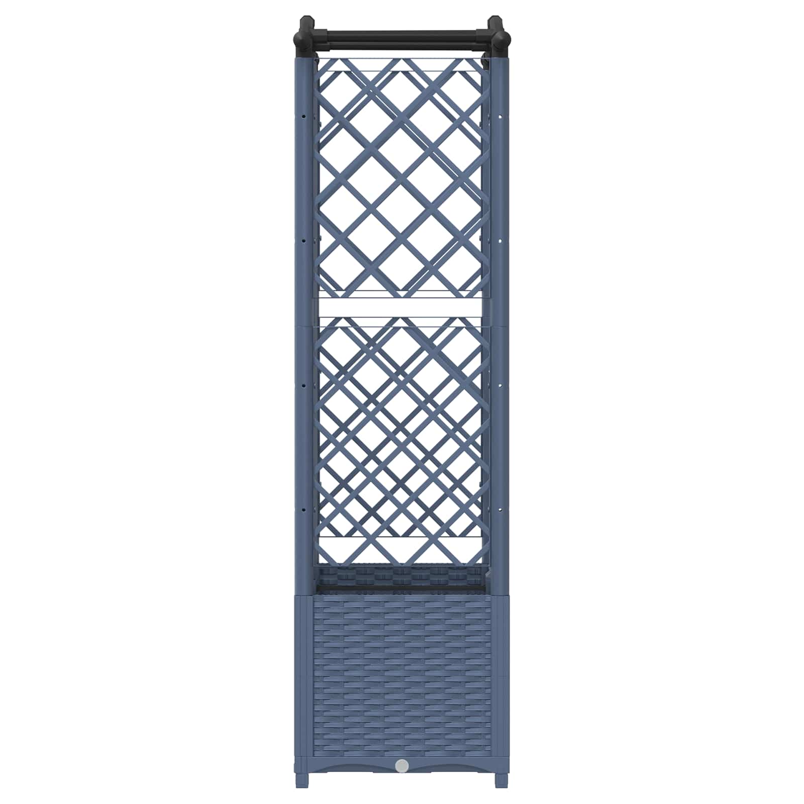 Letto Rialzato con Griglia e Tetto Grigio 122 x 40 x 141 cm PP | homemem39