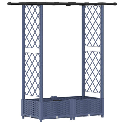 Letto Rialzato con Griglia e Tetto Grigio 122,5 x 40 x 123 cm | homemem39