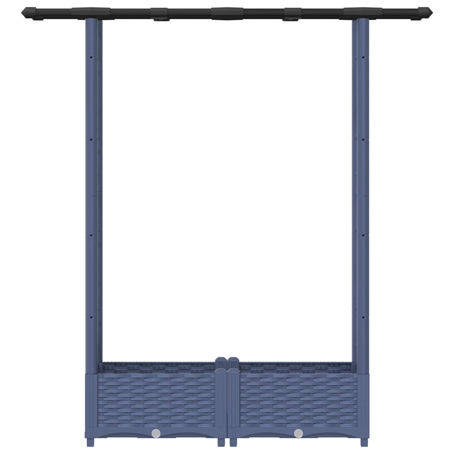 Letto Rialzato con Griglia e Tetto Grigio 122,5 x 40 x 123 cm | homemem39