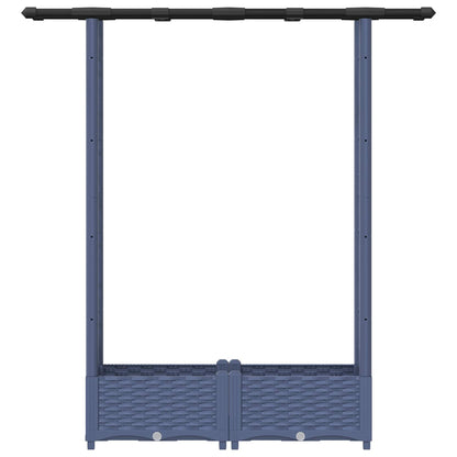 Letto Rialzato con Griglia e Tetto Grigio 122,5 x 40 x 123 cm | homemem39