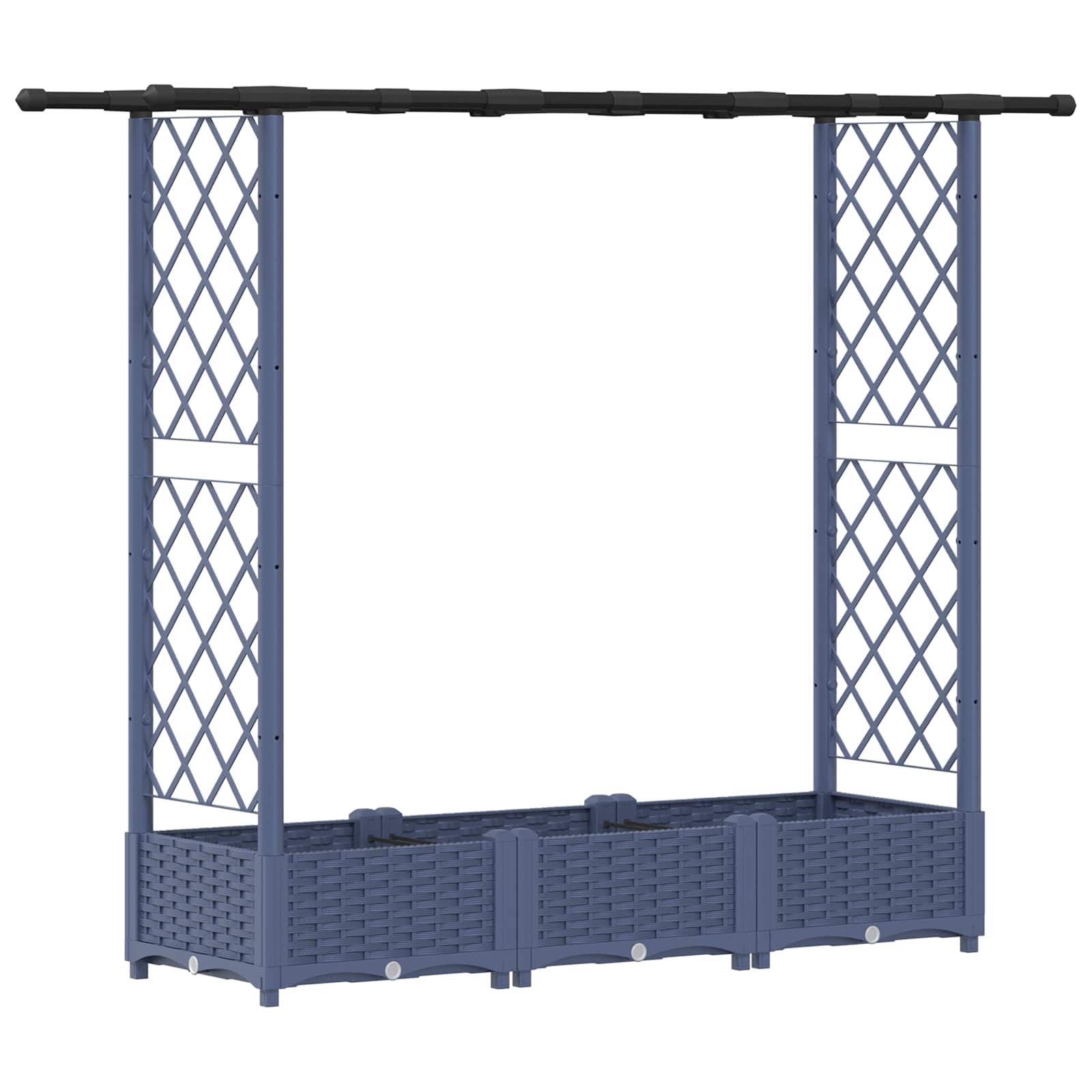 Letto Rialzato con Griglia e Tetto Grigio 164 x 40 x 123 cm PP | homemem39