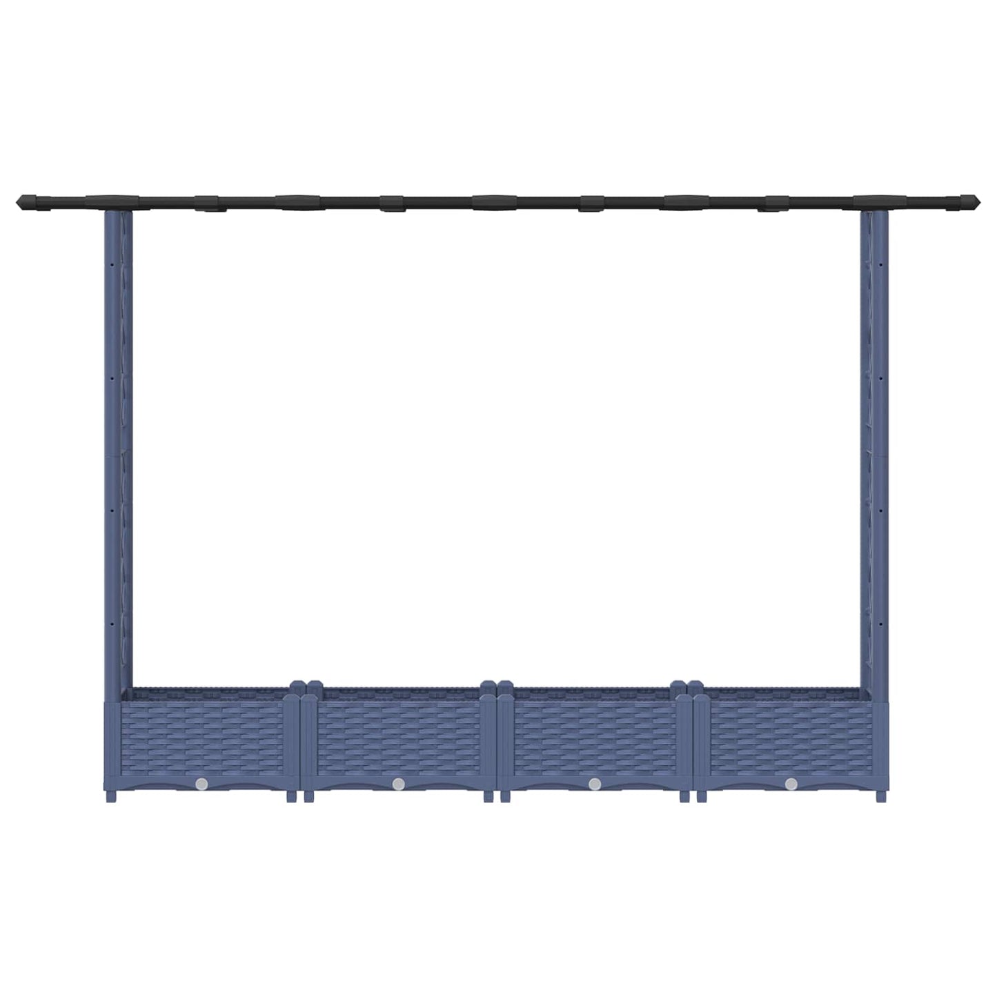 Letto Rialzato con Griglia e Tetto Grigio 203 x 40 x 123 cm PP | homemem39