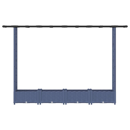 Letto Rialzato con Griglia e Tetto Grigio 203 x 40 x 123 cm PP | homemem39