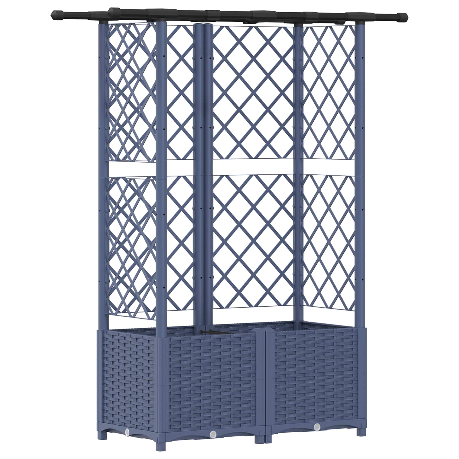 Letto Rialzato con Griglia e Tetto Grigio 124,5 x 40 x 138 cm | homemem39