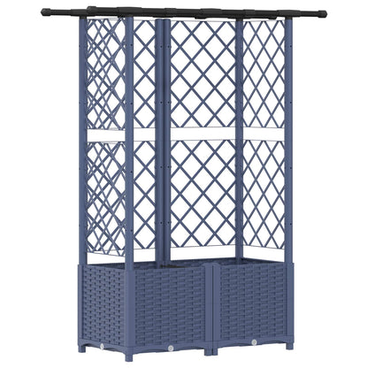 Letto Rialzato con Griglia e Tetto Grigio 124,5 x 40 x 138 cm | homemem39