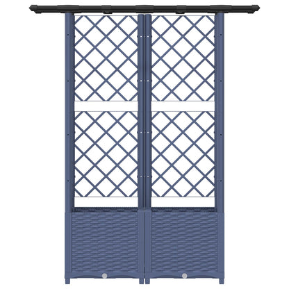 Letto Rialzato con Griglia e Tetto Grigio 124,5 x 40 x 138 cm | homemem39